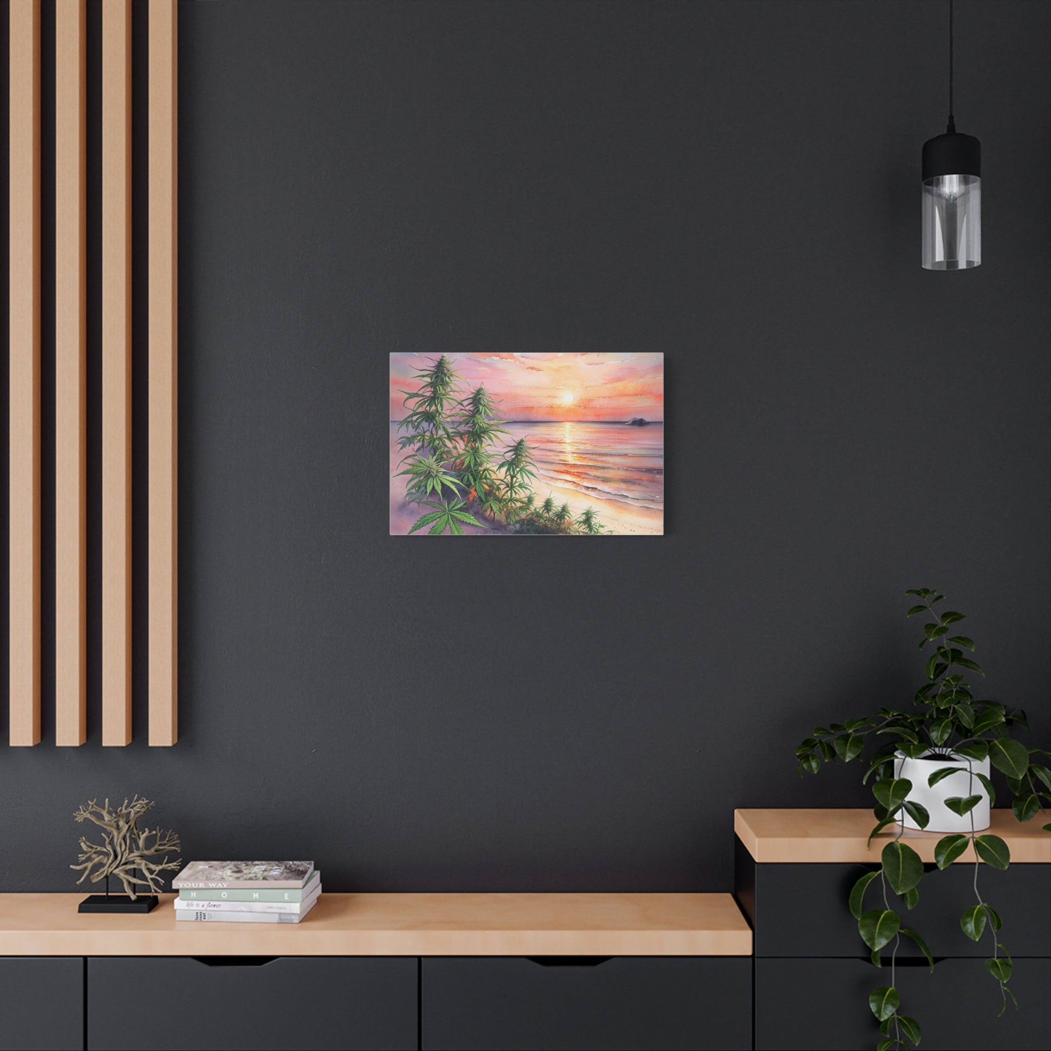 Cannabis Flowers on the Beach Wall Art