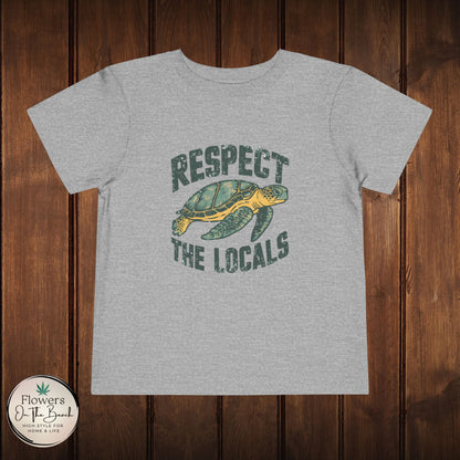 Toddler Short Sleeve Tee "Respect the Locals" - Ocean Lover Style, Summer Wear, Gift for Kids, Eco-Friendly Tee, Marine Life Tee,