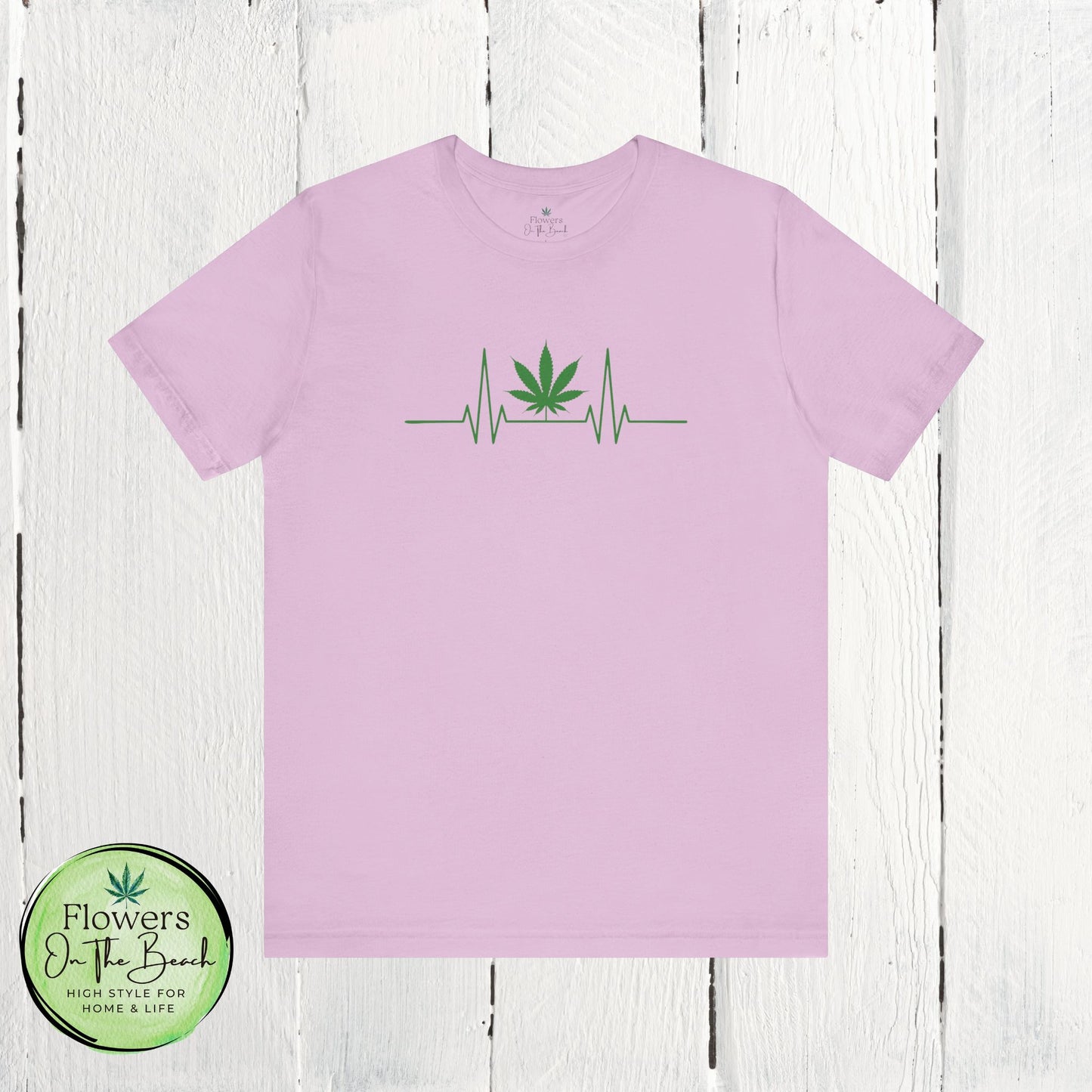 Weed Leaf Heartbeat T-Shirt, Marijuana Plant Tee, Cannabis Lover Shirt, 420 Gift, Unisex Jersey Top