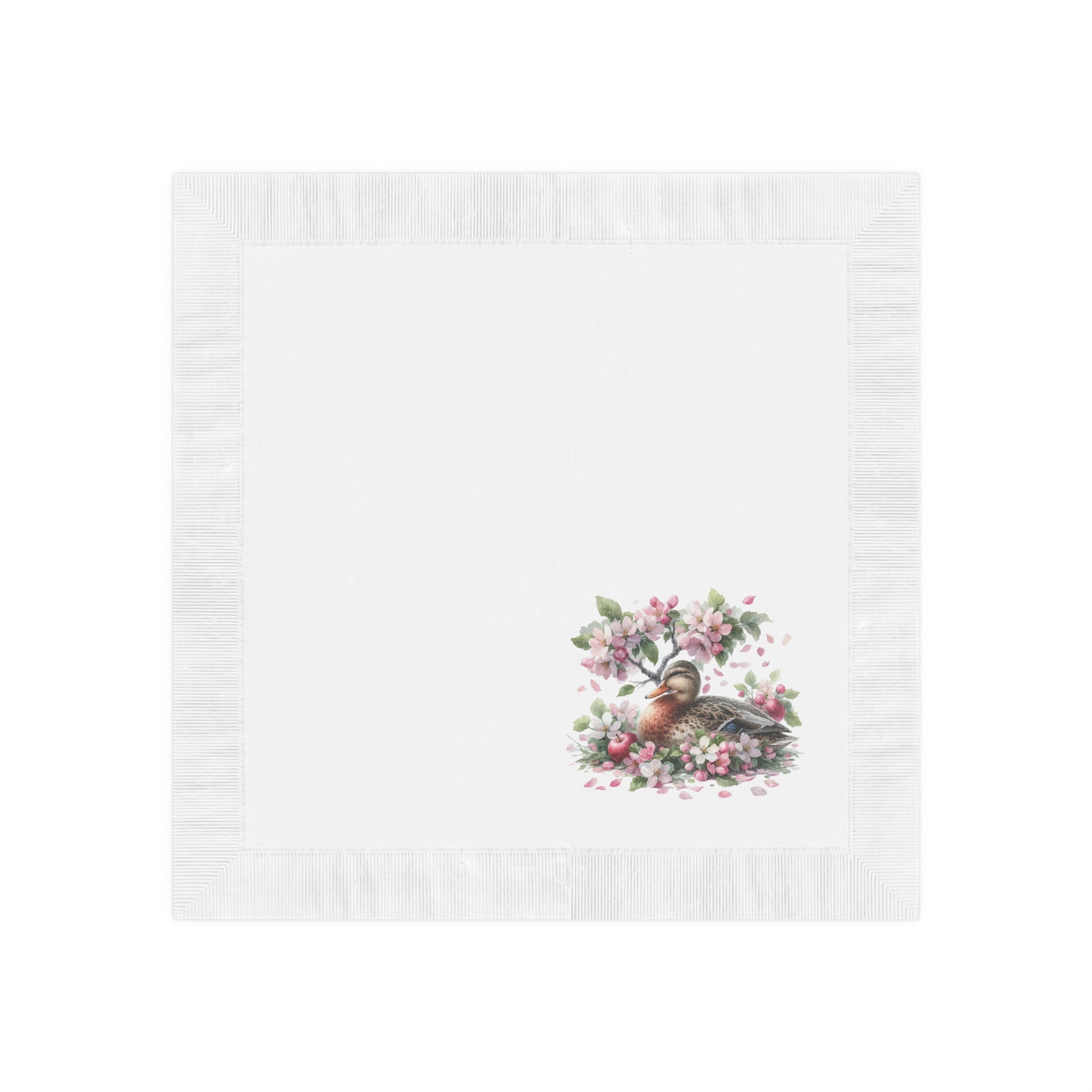Spring Duck Table Napkins, Pink Spring Flowers & Duck, Spring Table Decor, Home Decor, Floral Design, Duck Lover Gift, Spring Gift for Her