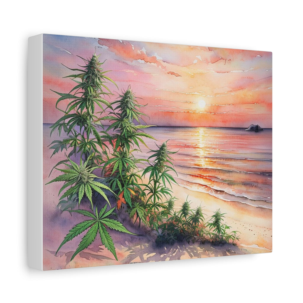 Cannabis Flowers on the Beach Wall Art