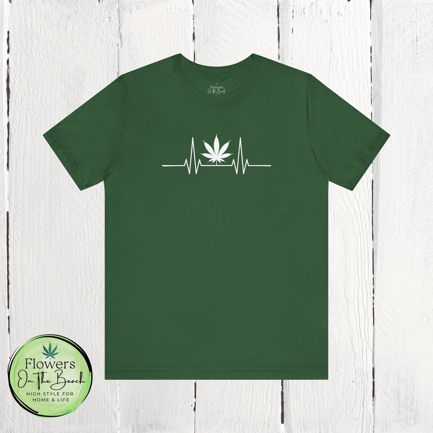 Weed Leaf Heartbeat T-Shirt, Marijuana Plant Tee, Cannabis Lover Shirt, 420 Gift, Unisex Jersey Top