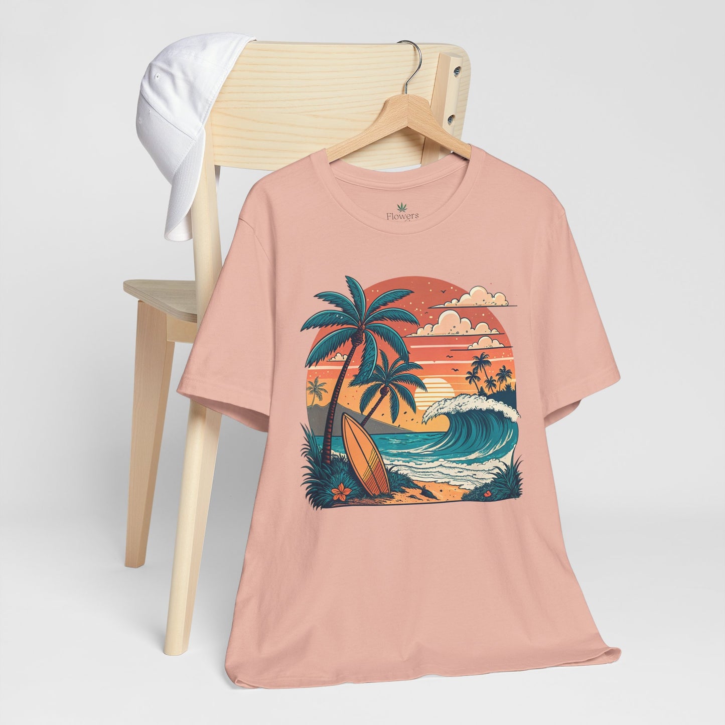 Beach Sunset Surfboards T-Shirt, Ocean Wave Tee, Summer Vacation Top, Beach Lover Shirt, Tropical Beach Apparel