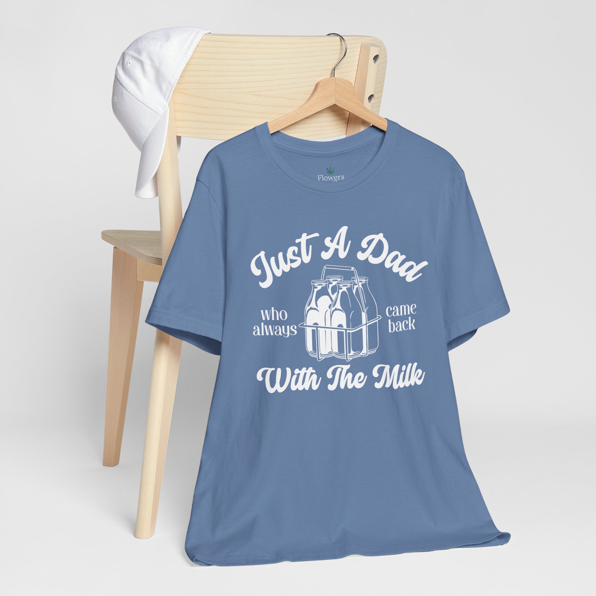 Just A Dad Who Came Back With Milk - Retro Vibe Dad Tee