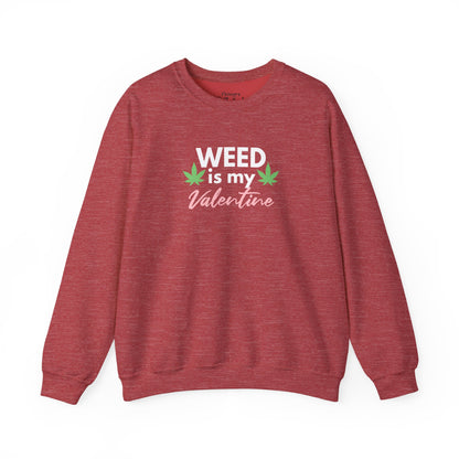 Valentine's Day Weed Long Sleeve Sweatshirt, Unisex Shirt Gift, Weed Lover Clothing, Funny Valentine Apparel, Cannabis Crewneck Jumper,