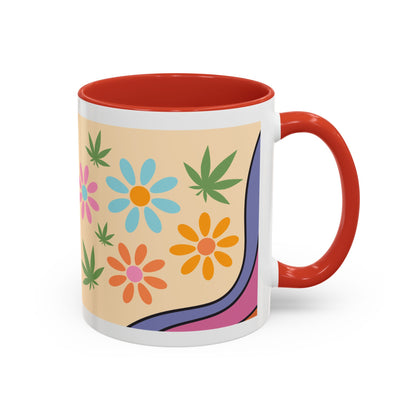 Weed Mug, Stoner Gift Mug, Groovy Stoner Mug, 70s Weed Gift, Groovy Weed Mug, Hippie Gift Mug, Accent Coffee Mug (11, 15oz)