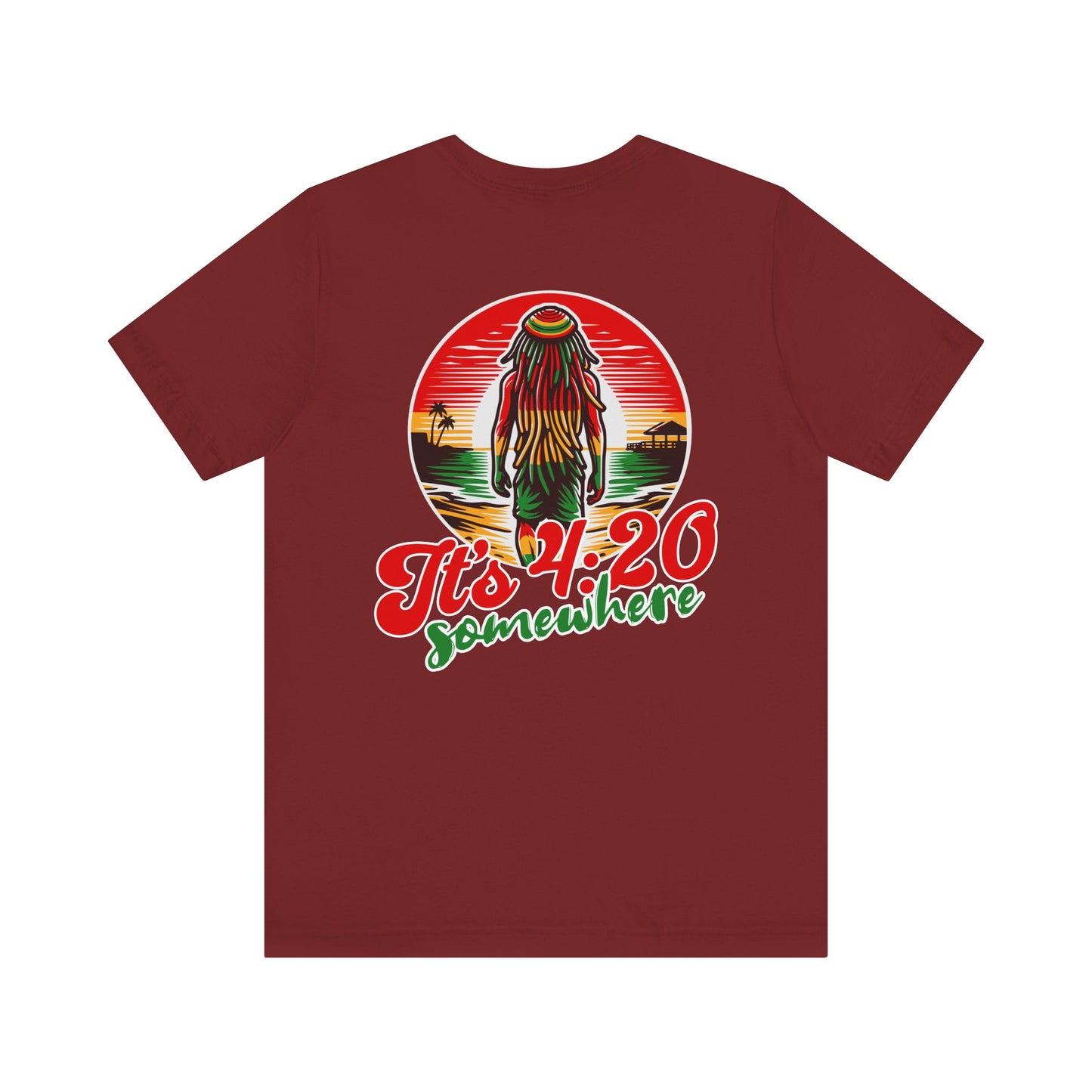 Rasta T-Shirt, Weed Smokers Tee, 420 Shirt, Unisex Jersey Short Sleeve Tee, Casual Stoner Apparel, 420 Somewhere, Rasta Holiday T-shirt