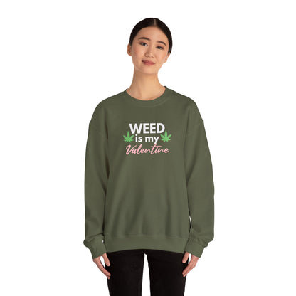 Valentine's Day Weed Long Sleeve Sweatshirt, Unisex Shirt Gift, Weed Lover Clothing, Funny Valentine Apparel, Cannabis Crewneck Jumper,