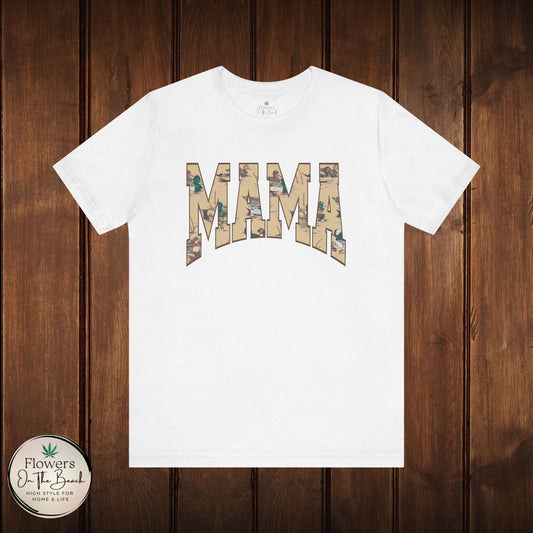 Mama Varsity Letters Duck Tee, Personalized Mama Tee, Mallard Duck Theme Shirt, Country Mama Apparel, Gift for Mom, Wildlife Lover Shirt