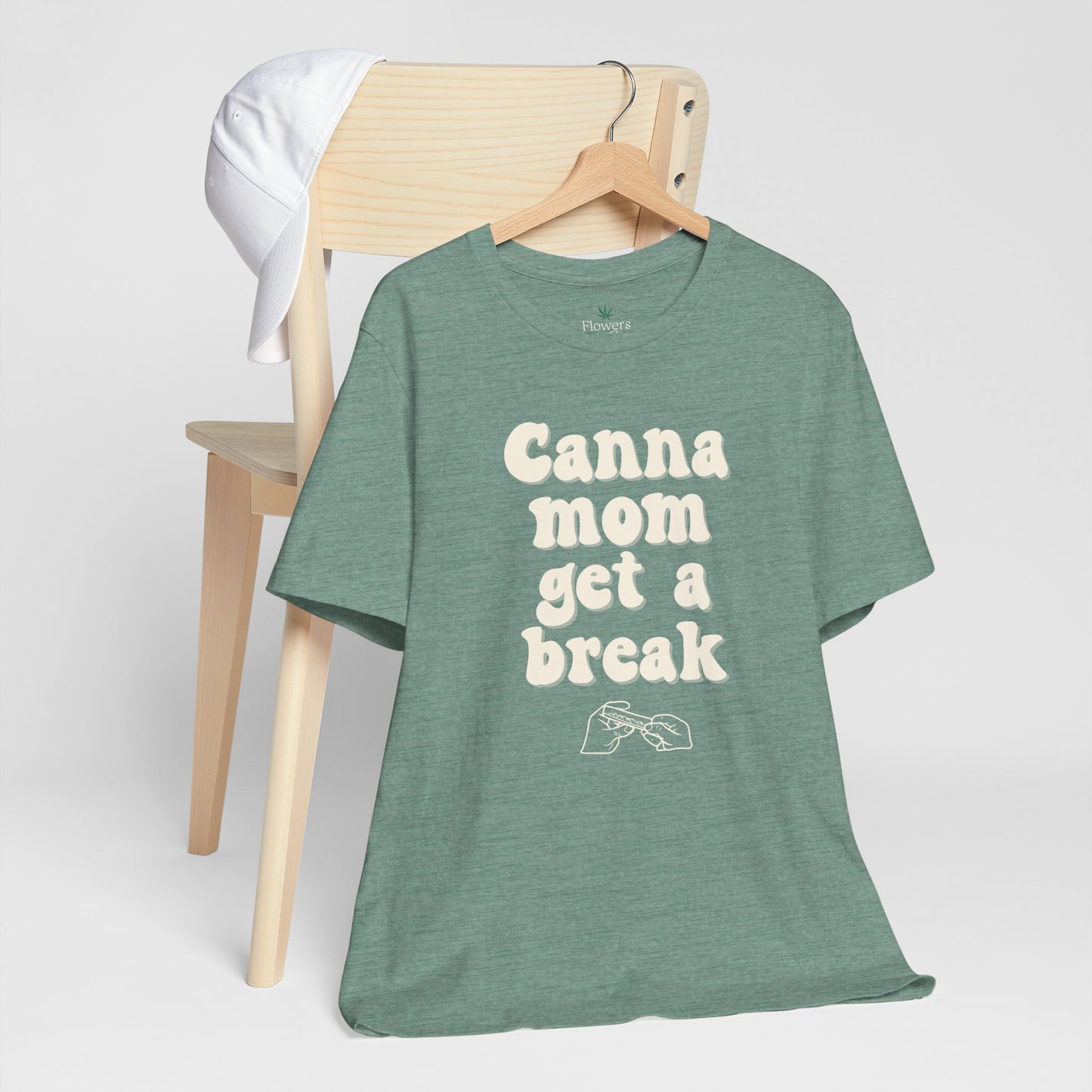 Canna Mom Get a Break Tee, Unisex Jersey T-Shirt, Cannabis Lover Gift, Relaxed Fit Tee, Perfect for Moms, Gift for 420 Celebrations