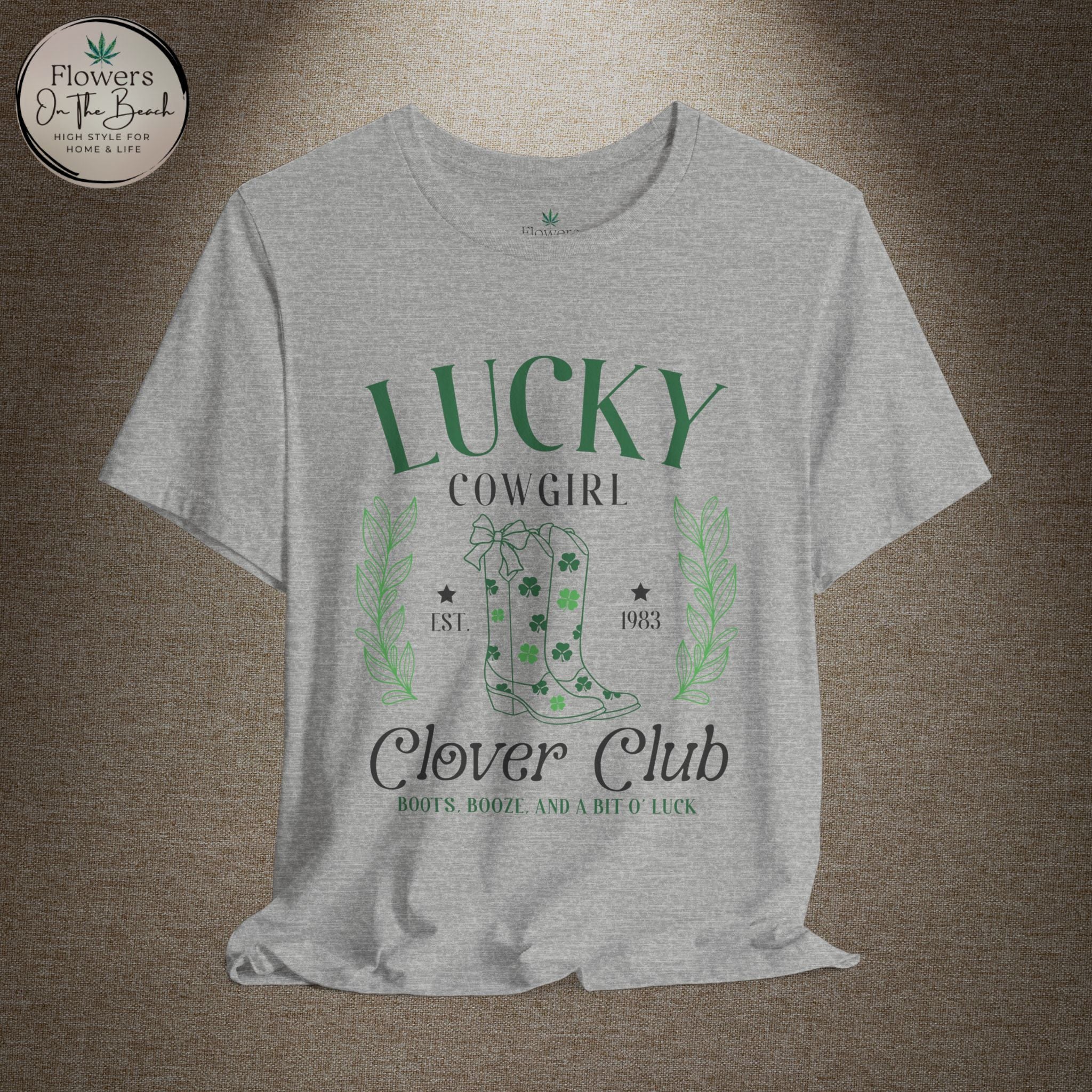 Cowgirl Boots Shamrock Lucky Cowgirl Clover Tee
