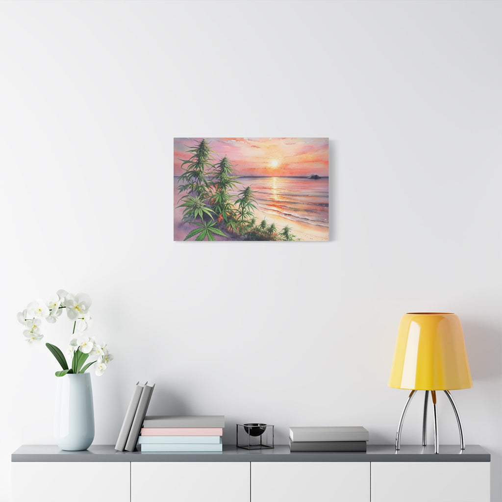 Cannabis Flowers on the Beach Wall Art