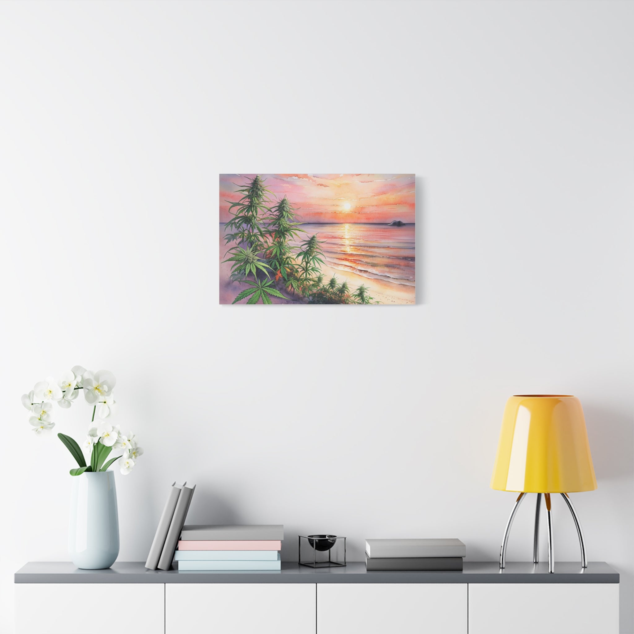 Cannabis Flowers on the Beach Wall Art