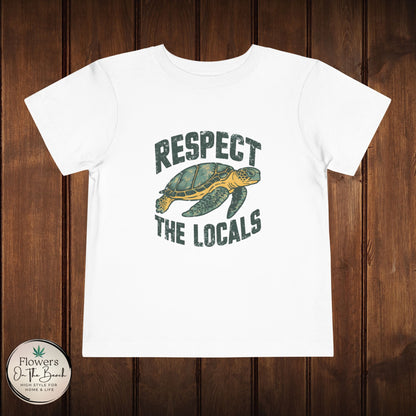 Toddler Short Sleeve Tee "Respect the Locals" - Ocean Lover Style, Summer Wear, Gift for Kids, Eco-Friendly Tee, Marine Life Tee,