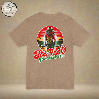 Rasta T-Shirt, Weed Smokers Tee, 420 Shirt, Unisex Jersey Short Sleeve Tee, Casual Stoner Apparel, 420 Somewhere, Rasta Holiday T-shirt