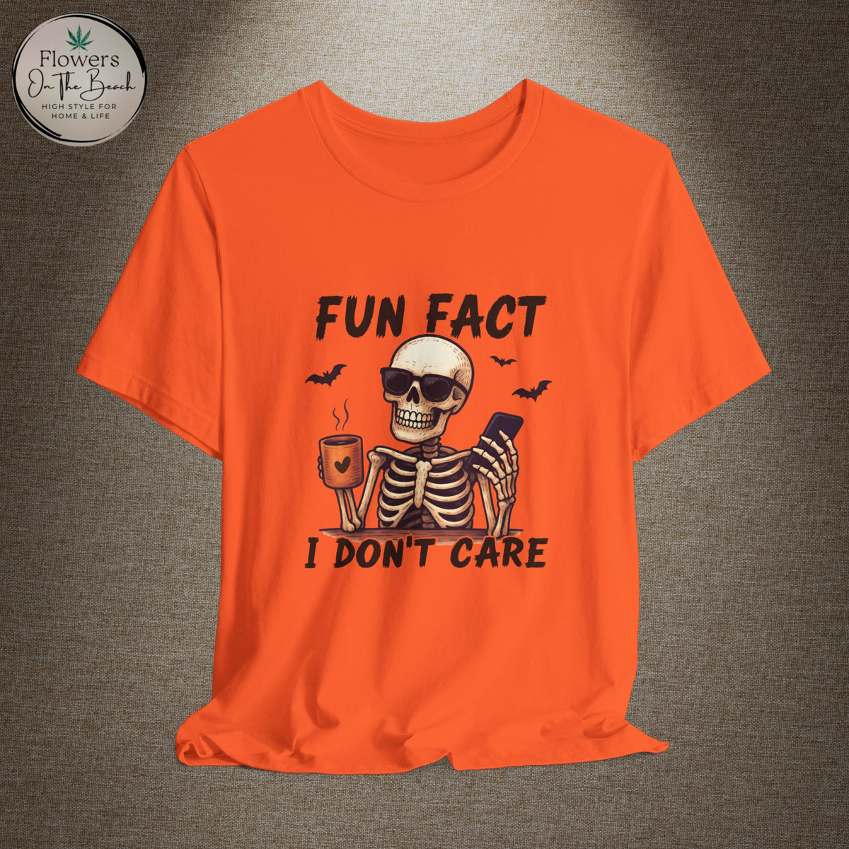 Skeleton 'Fun Fact I Don't Care' Halloween Tee