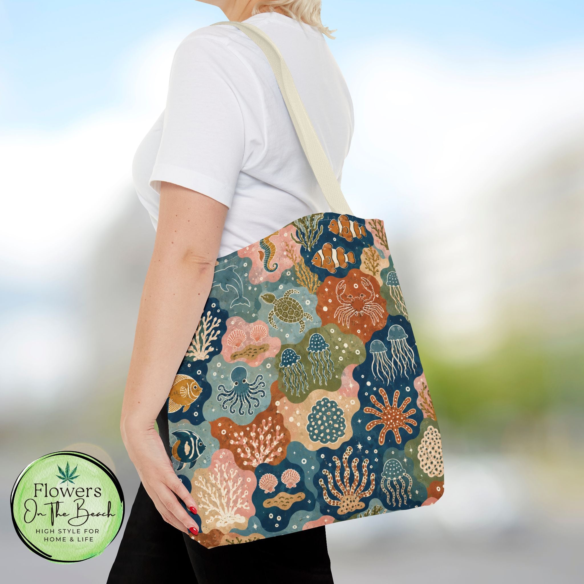 Colorful Sea Creature Tote Bag
