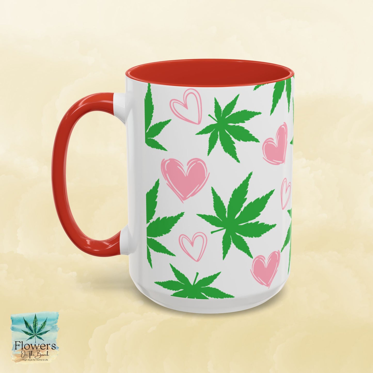 Mug, Simple and Stylish Stoner Valentine's Day Coffee Cup, Romantic Weed Lover Gift, Cannabis Culture 420, 11 or 15oz