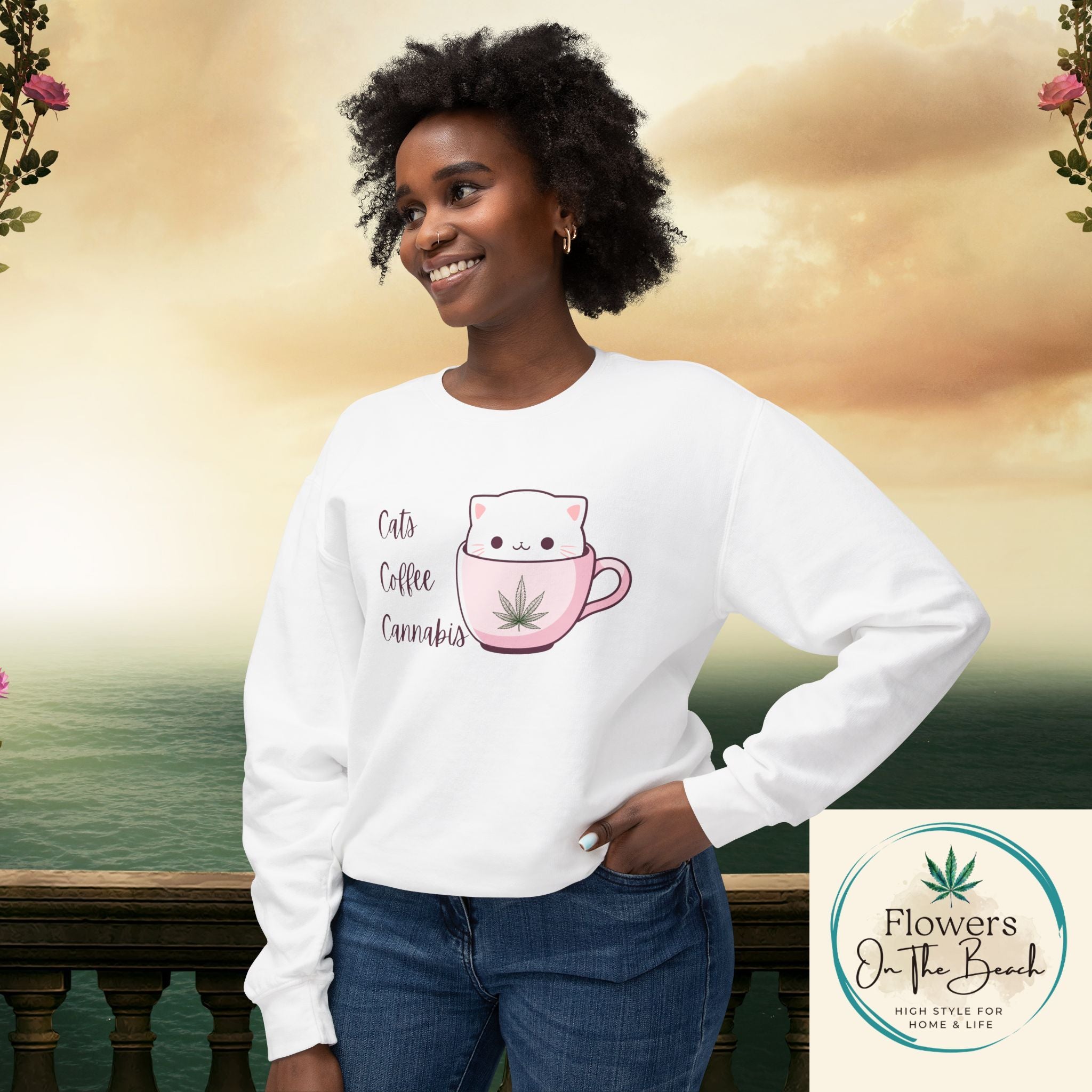 Cat Coffee Cannabis Sweatshirt
