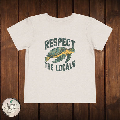 Toddler Short Sleeve Tee "Respect the Locals" - Ocean Lover Style, Summer Wear, Gift for Kids, Eco-Friendly Tee, Marine Life Tee,