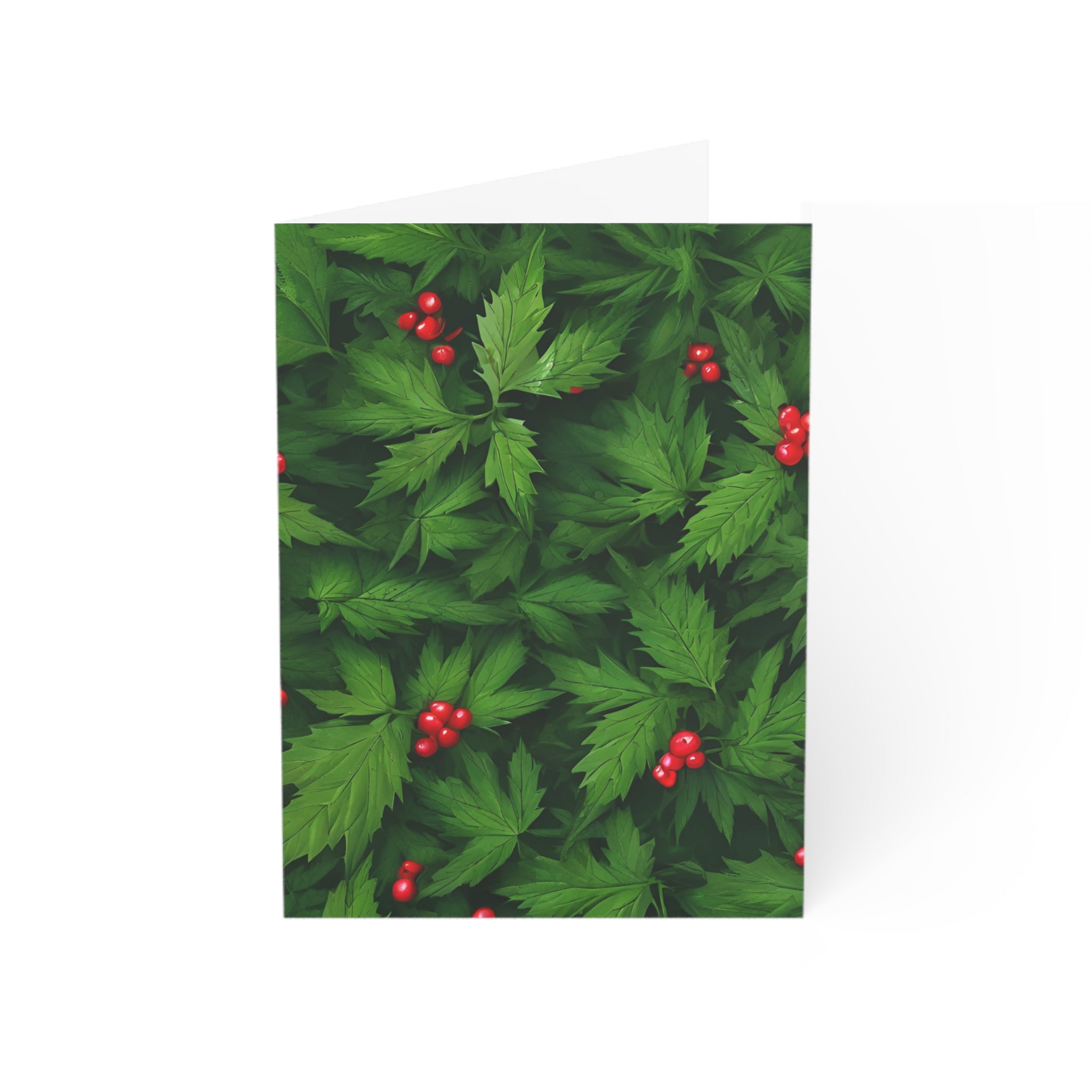 Cannabis-Themed Christmas Card | Weed Leaves of Holly