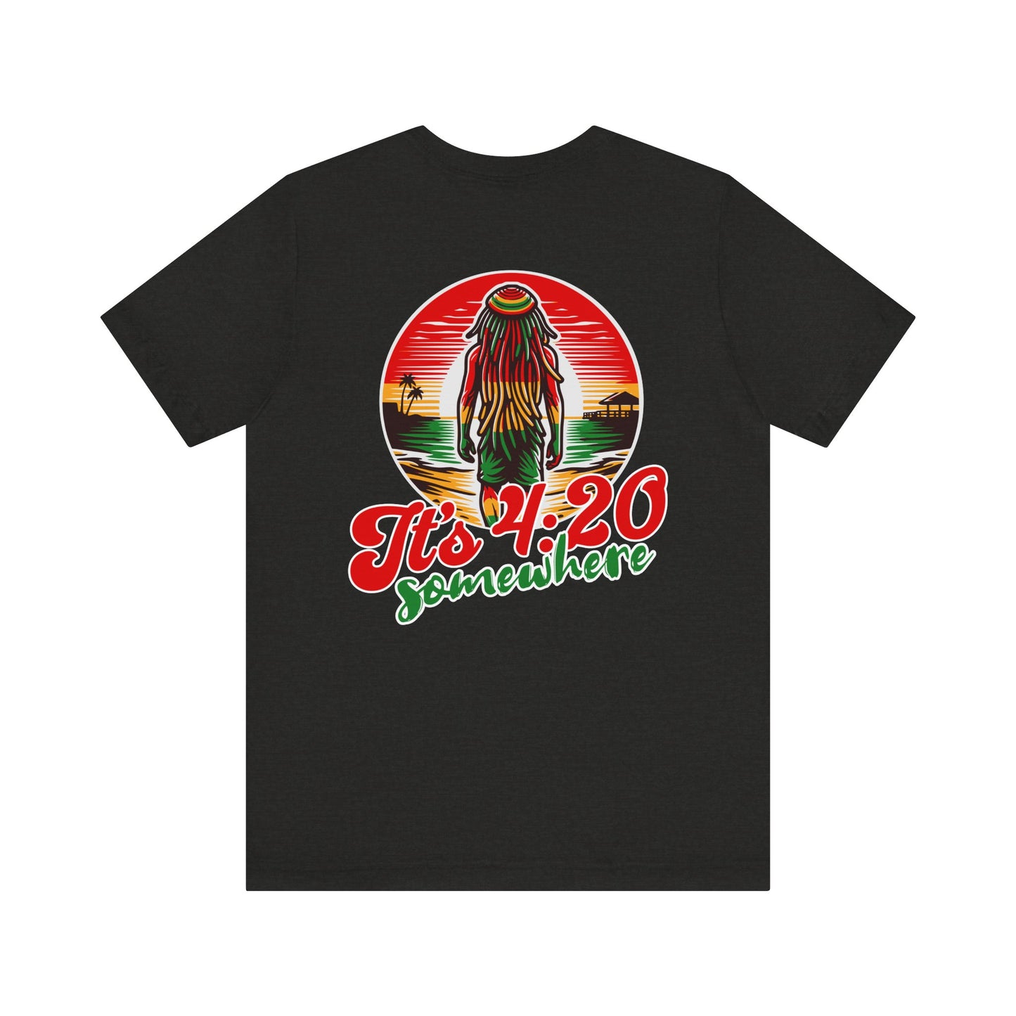 Rasta T-Shirt, Weed Smokers Tee, 420 Shirt, Unisex Jersey Short Sleeve Tee, Casual Stoner Apparel, 420 Somewhere, Rasta Holiday T-shirt