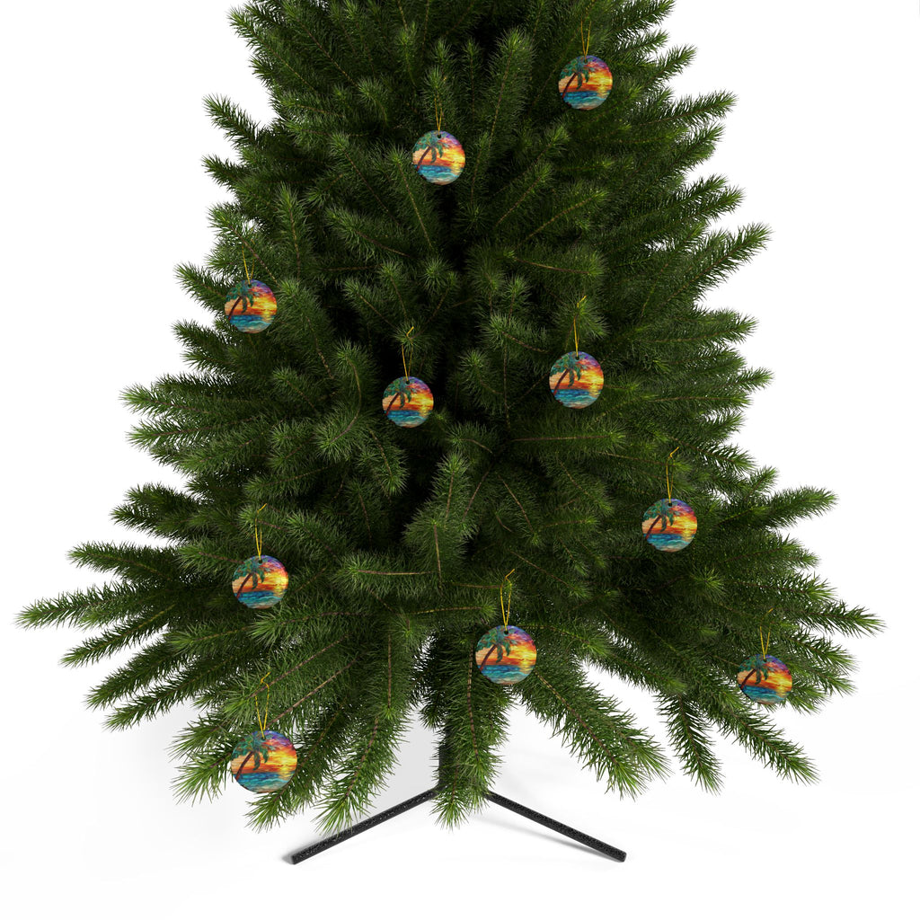 Tropical Sunset Palm Tree Ornament