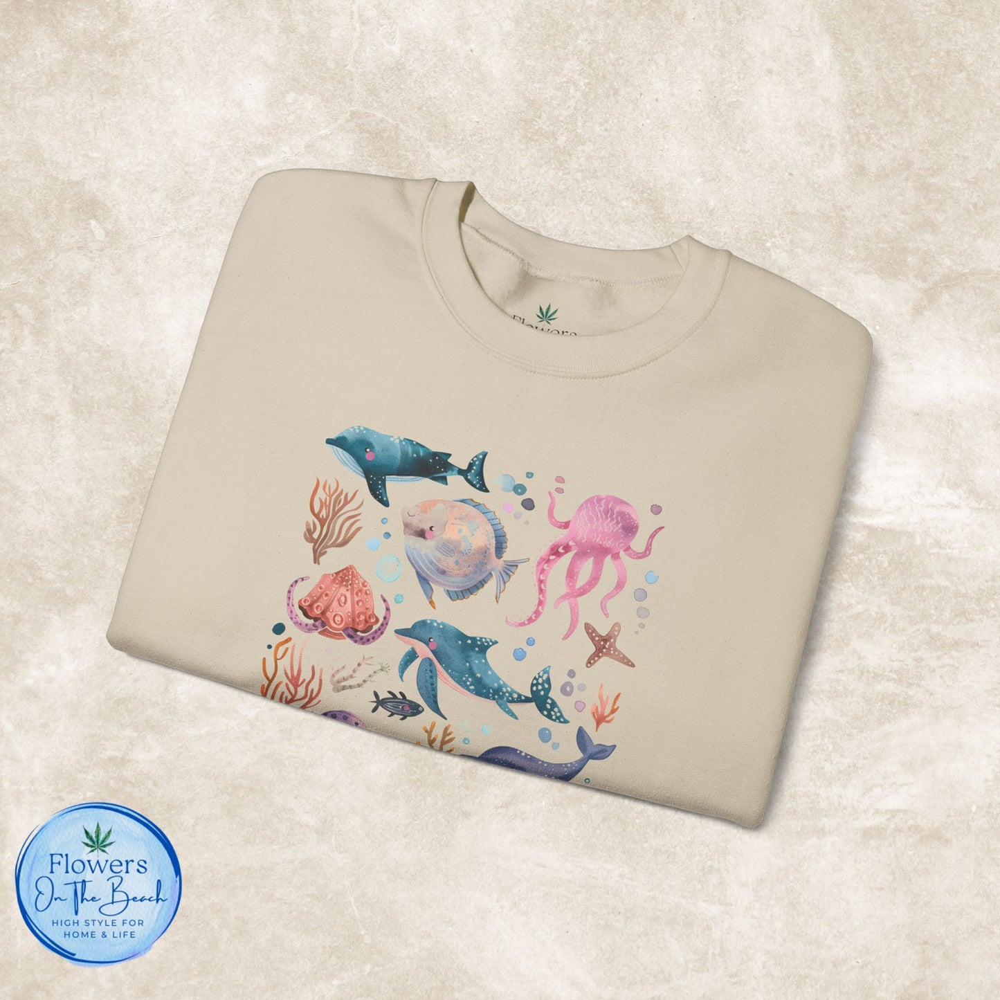 Ocean Lover Sweatshirt, Marine Animals Unisex Crewneck Jumper, Ocean Life Pullover, Nautical Sweatshirt, Sea Creatures Sweater