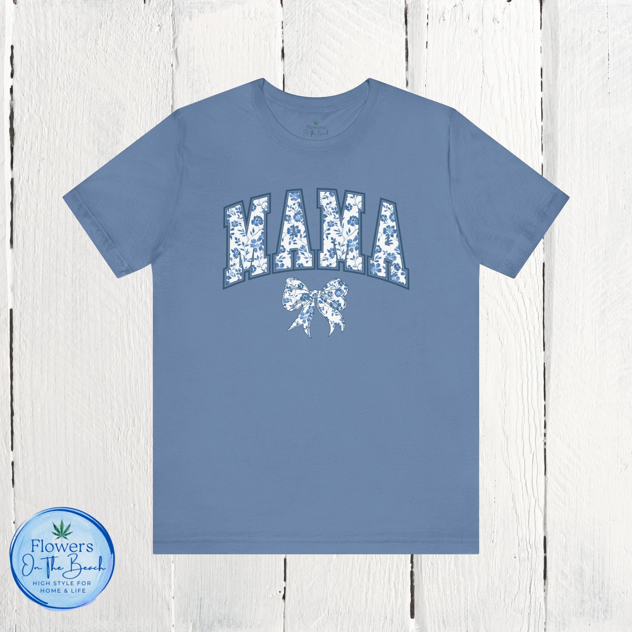 Floral Mama Coquette Blue Flowers Tee