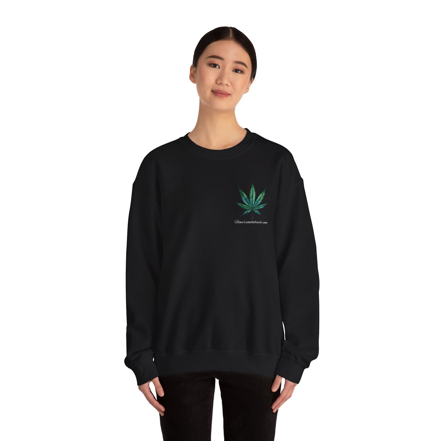 Brand Crewneck, Flowers on the Beach, Stoner Gift, Weed Lover Gift, 420 Gift, Stoner Christmas Gift, Weed Apparel