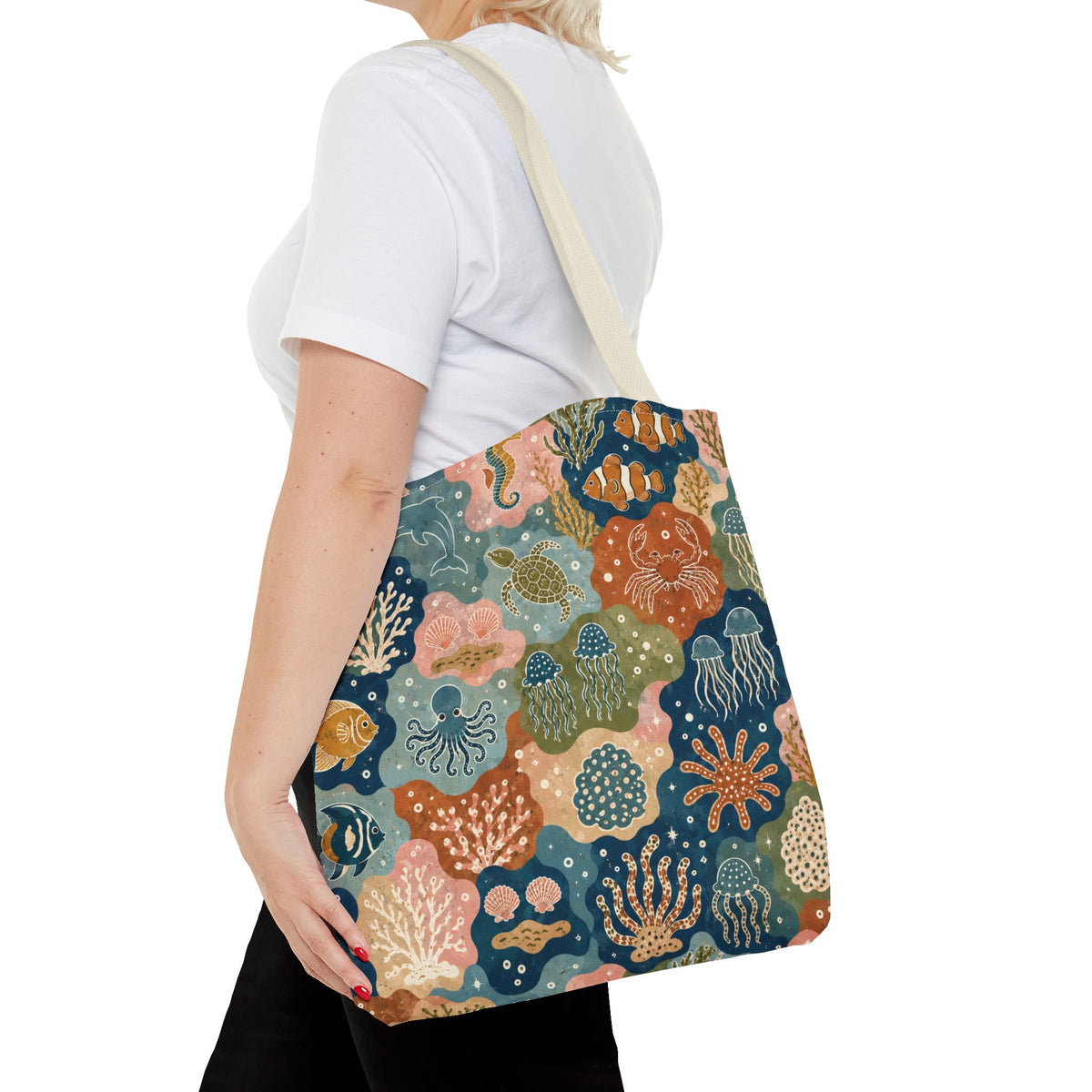 Colorful Sea Creature Tote Bag