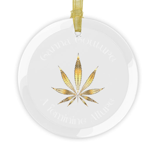Canna Couture Ornament, Weed Lover Gift, Weed Christmas Ornament, Stoner Gift, Gift for Her, Christmas Ornament