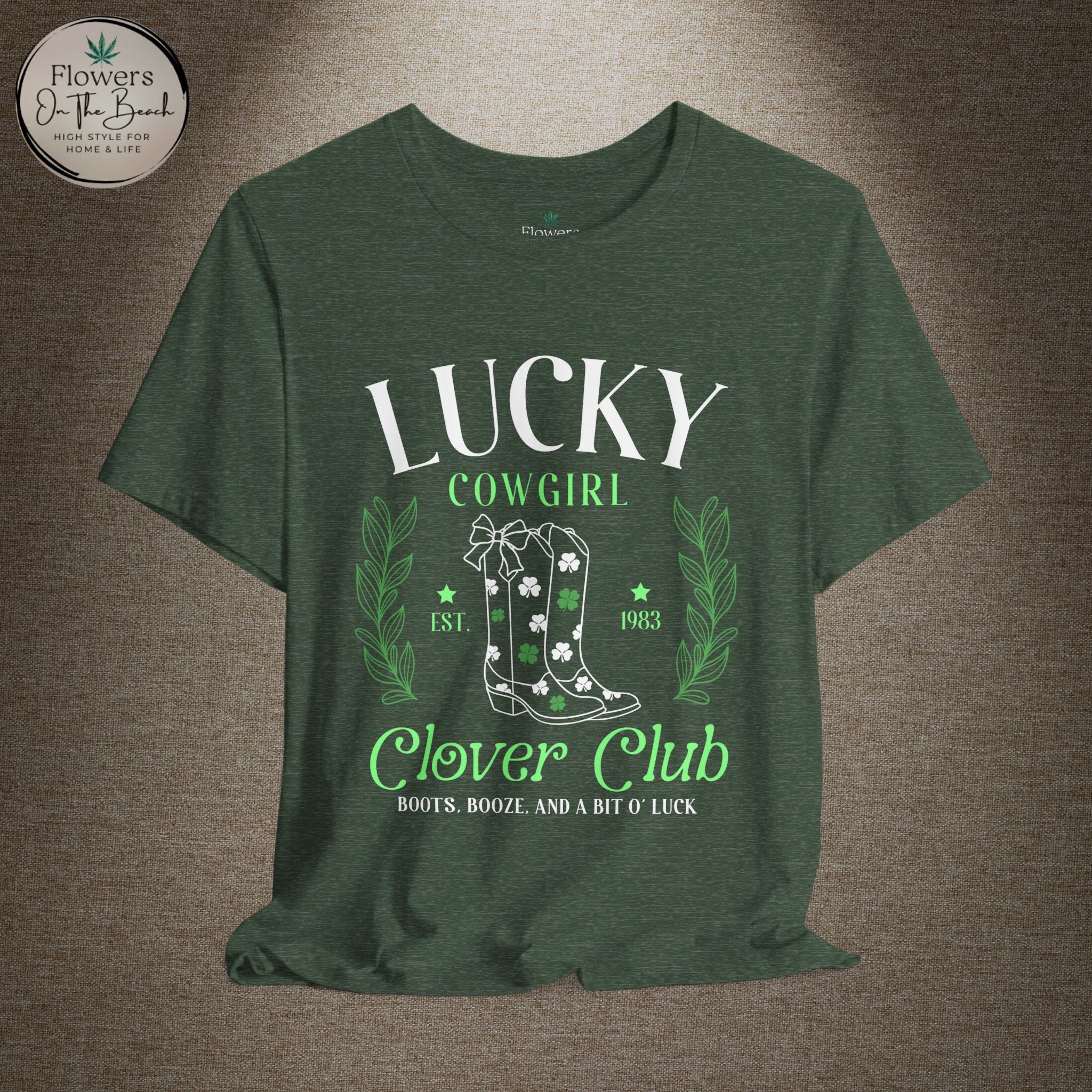Cowgirl Boots Shamrock Lucky Cowgirl Clover Tee