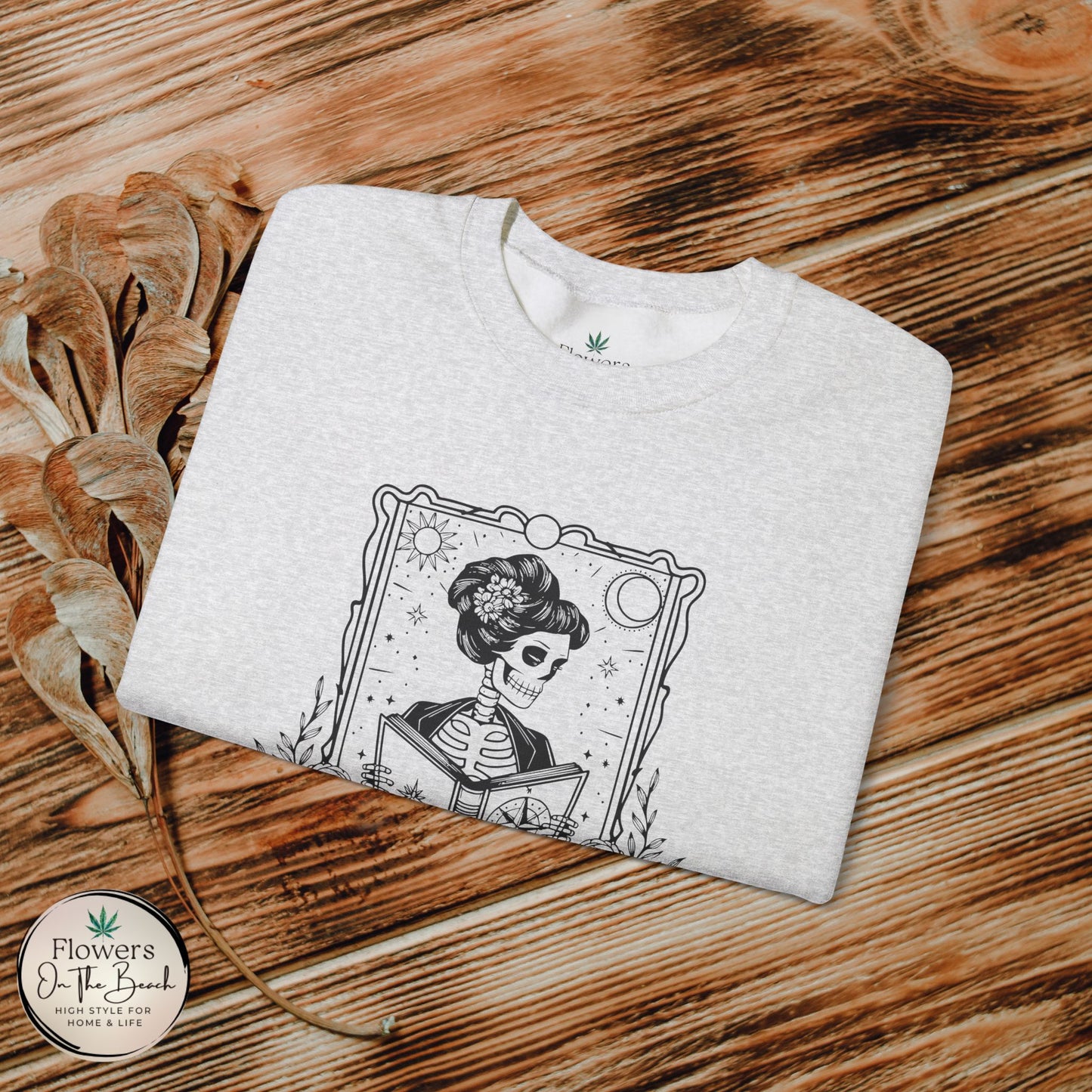 Tarot Card Skeleton Sweatshirt, The Reader Graphic Design, Gift for Tarot Lovers, Skeleton Clothing, Gothic Sweatshirt, Book Lover Apparel