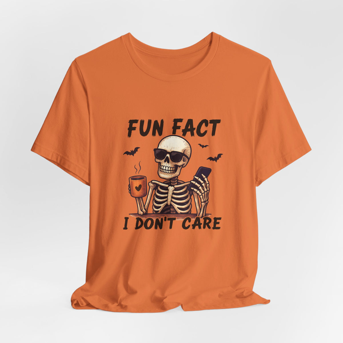 Skeleton 'Fun Fact I Don't Care' Halloween Tee