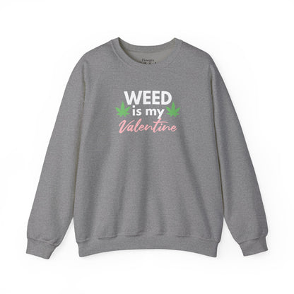 Valentine's Day Weed Long Sleeve Sweatshirt, Unisex Shirt Gift, Weed Lover Clothing, Funny Valentine Apparel, Cannabis Crewneck Jumper,