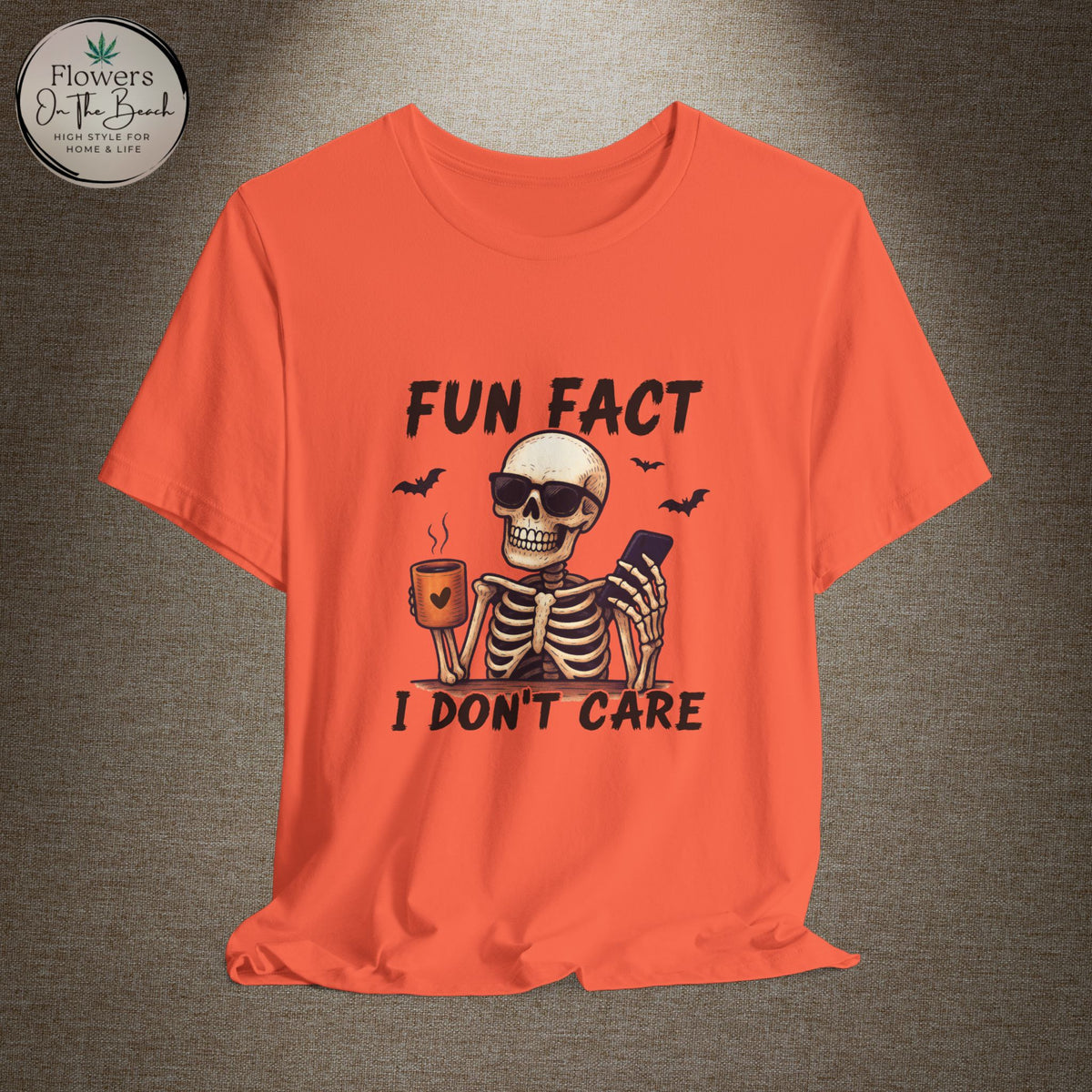 Skeleton 'Fun Fact I Don't Care' Halloween Tee
