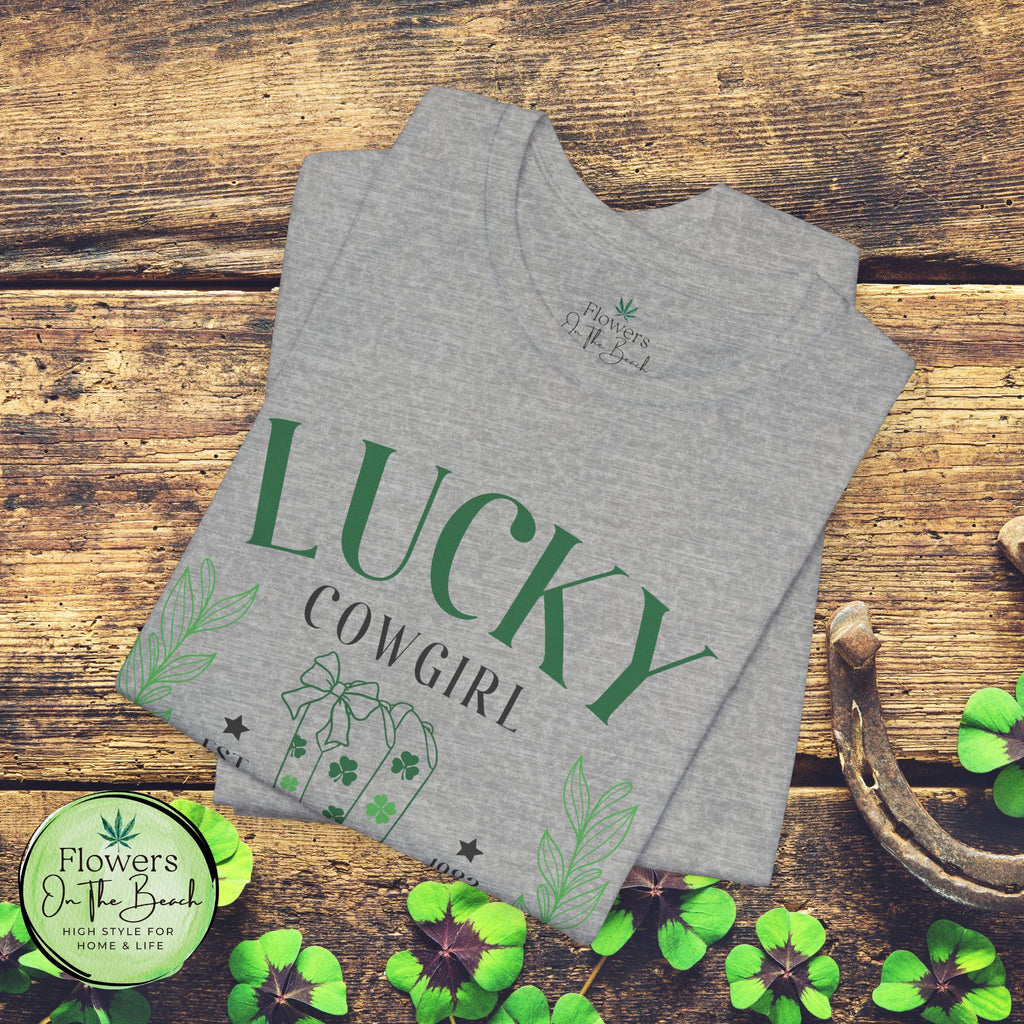 Cowgirl Boots Shamrock Lucky Cowgirl Clover Tee