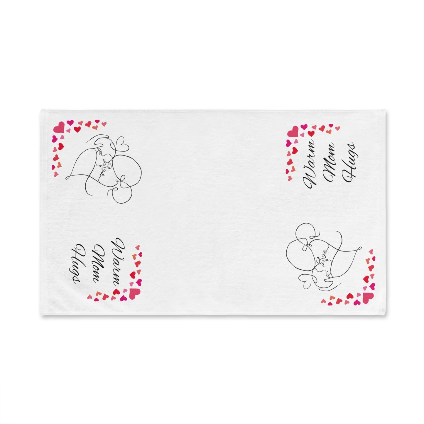 Hand Towel - Warm Mom Hugs Towel, Mother's Day Gift, Foldable Bathroom Towel, Mom Love Kitchen Towel, Moms Birthday Present