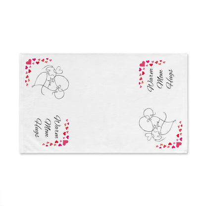 Hand Towel - Warm Mom Hugs Towel, Mother's Day Gift, Foldable Bathroom Towel, Mom Love Kitchen Towel, Moms Birthday Present