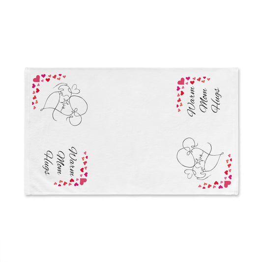 Hand Towel - Warm Mom Hugs Towel, Mother's Day Gift, Foldable Bathroom Towel, Mom Love Kitchen Towel, Moms Birthday Present