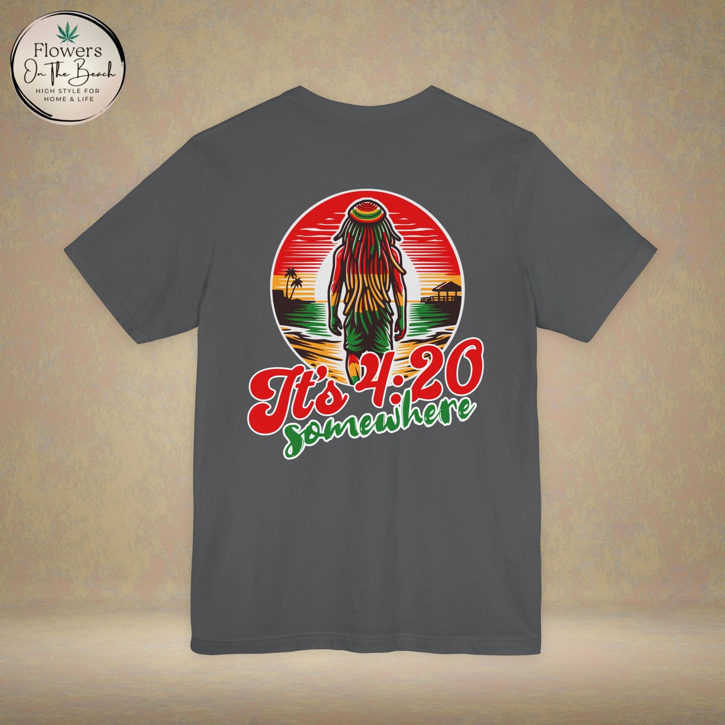 Rasta T-Shirt, Weed Smokers Tee, 420 Shirt, Unisex Jersey Short Sleeve Tee, Casual Stoner Apparel, 420 Somewhere, Rasta Holiday T-shirt