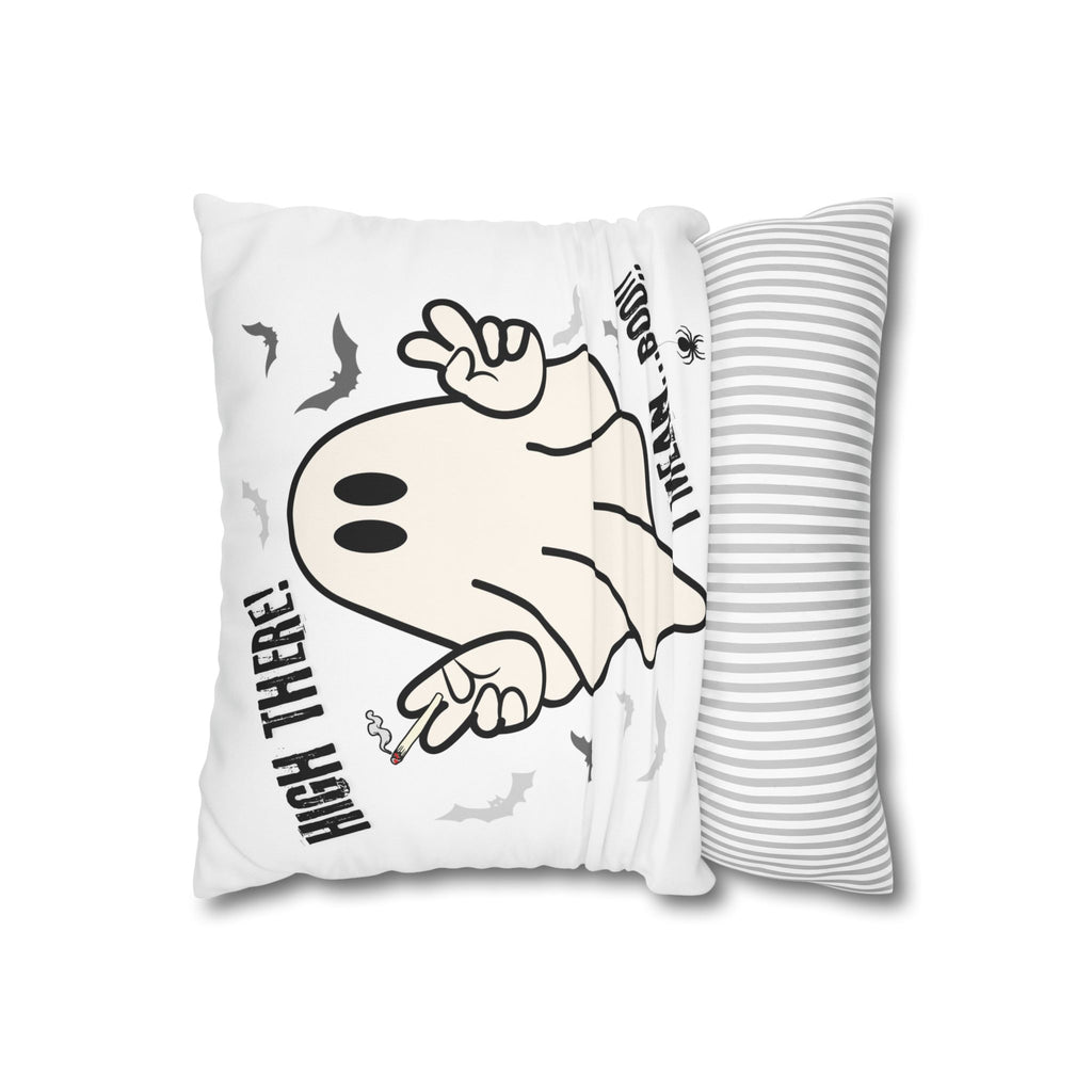 Halloween Ghost Smoking Weed Pillow Cover