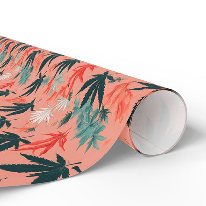 Cute Cannabis Xmas Gift Wrap, Holiday Weed Themed Gift Wrap, Festive Marijuana Design, Xmas Pot Leaf Gift Wrap, Ganja, 420 Wrapping Paper