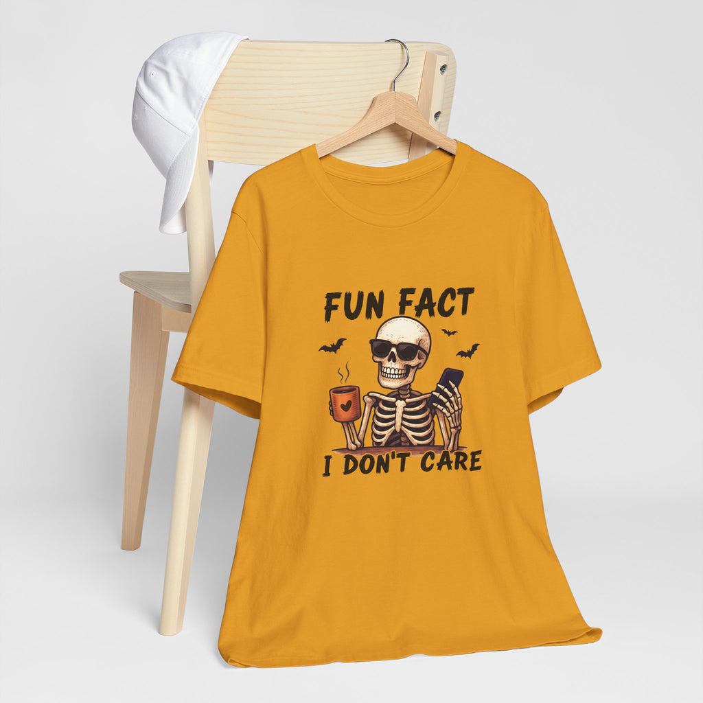 Skeleton 'Fun Fact I Don't Care' Halloween Tee