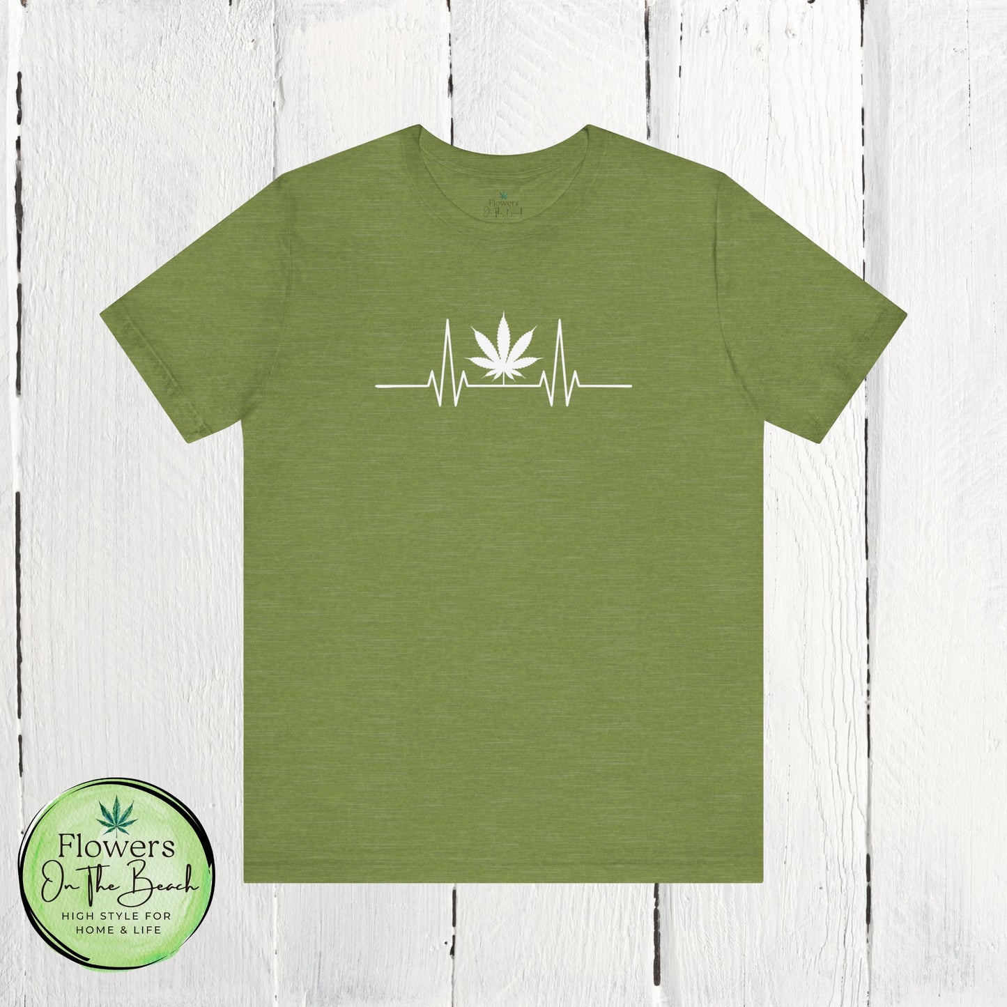 Weed Leaf Heartbeat T-Shirt, Marijuana Plant Tee, Cannabis Lover Shirt, 420 Gift, Unisex Jersey Top