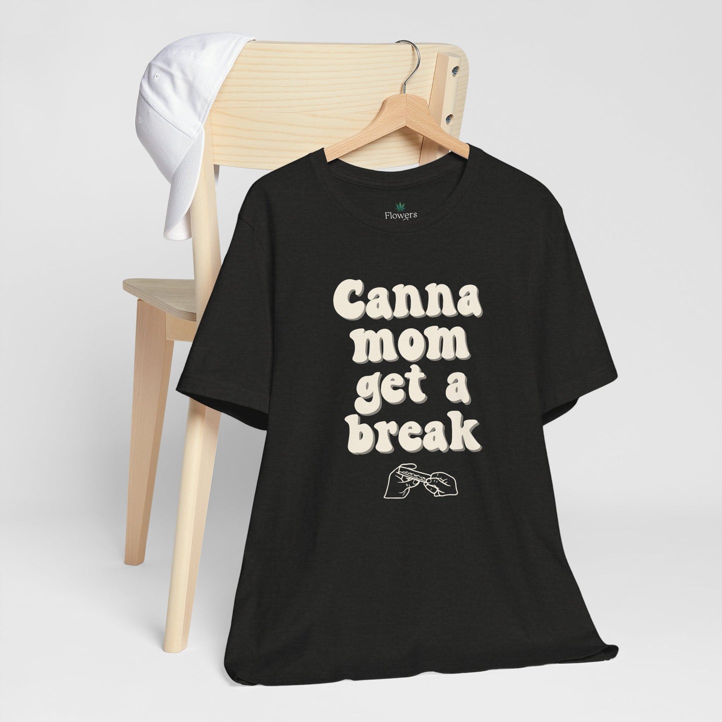 Canna Mom Get a Break Tee, Unisex Jersey T-Shirt, Cannabis Lover Gift, Relaxed Fit Tee, Perfect for Moms, Gift for 420 Celebrations