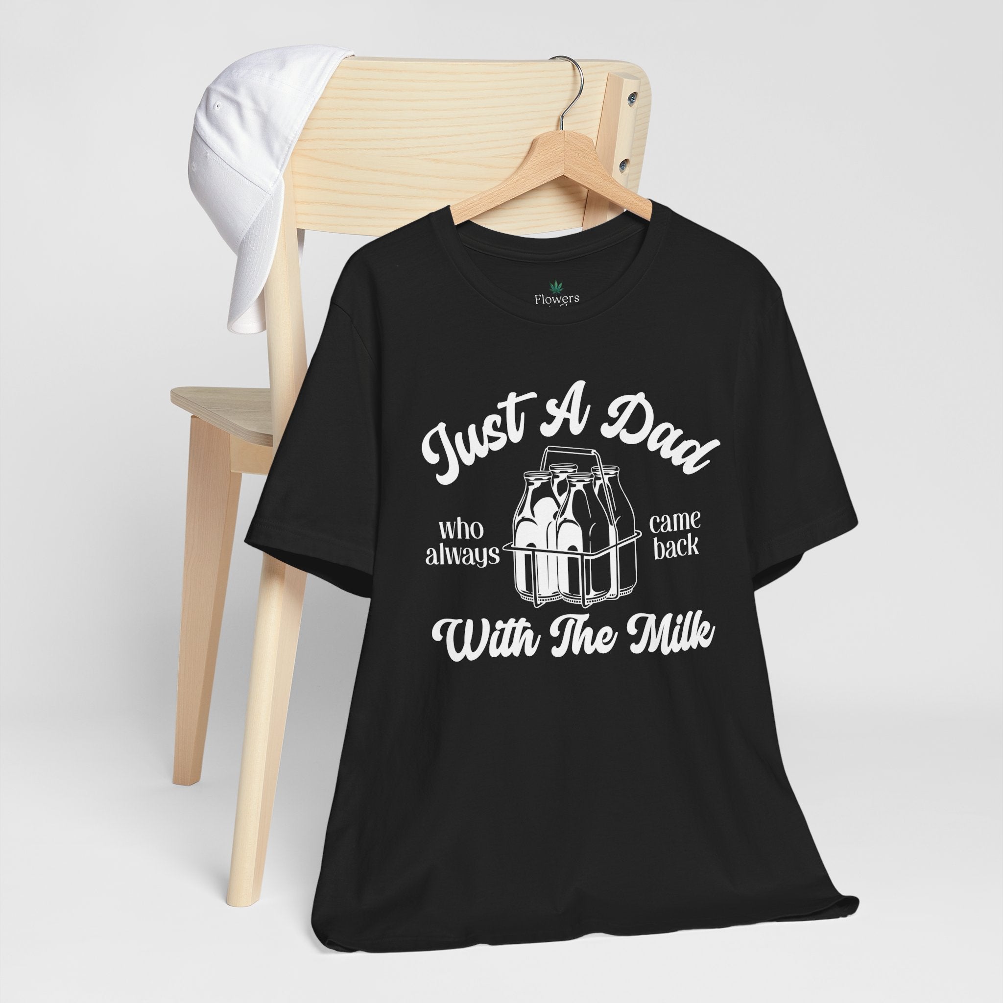 Just A Dad Who Came Back With Milk - Retro Vibe Dad Tee