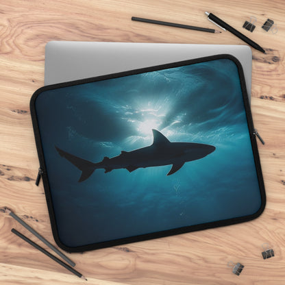Shark Laptop Sleeve, Whitetip Shark, Shark Lover Gift, Ocean Animal Tech Case, Marine Life Computer Cover