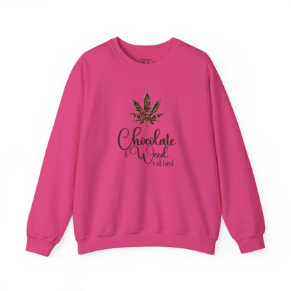 Chocolate and Weed Valentine's Tshirt, Unisex Long Sleeve Tee, Funny Marijuana Shirt, Stoner Gift, Cannabis Lover Top